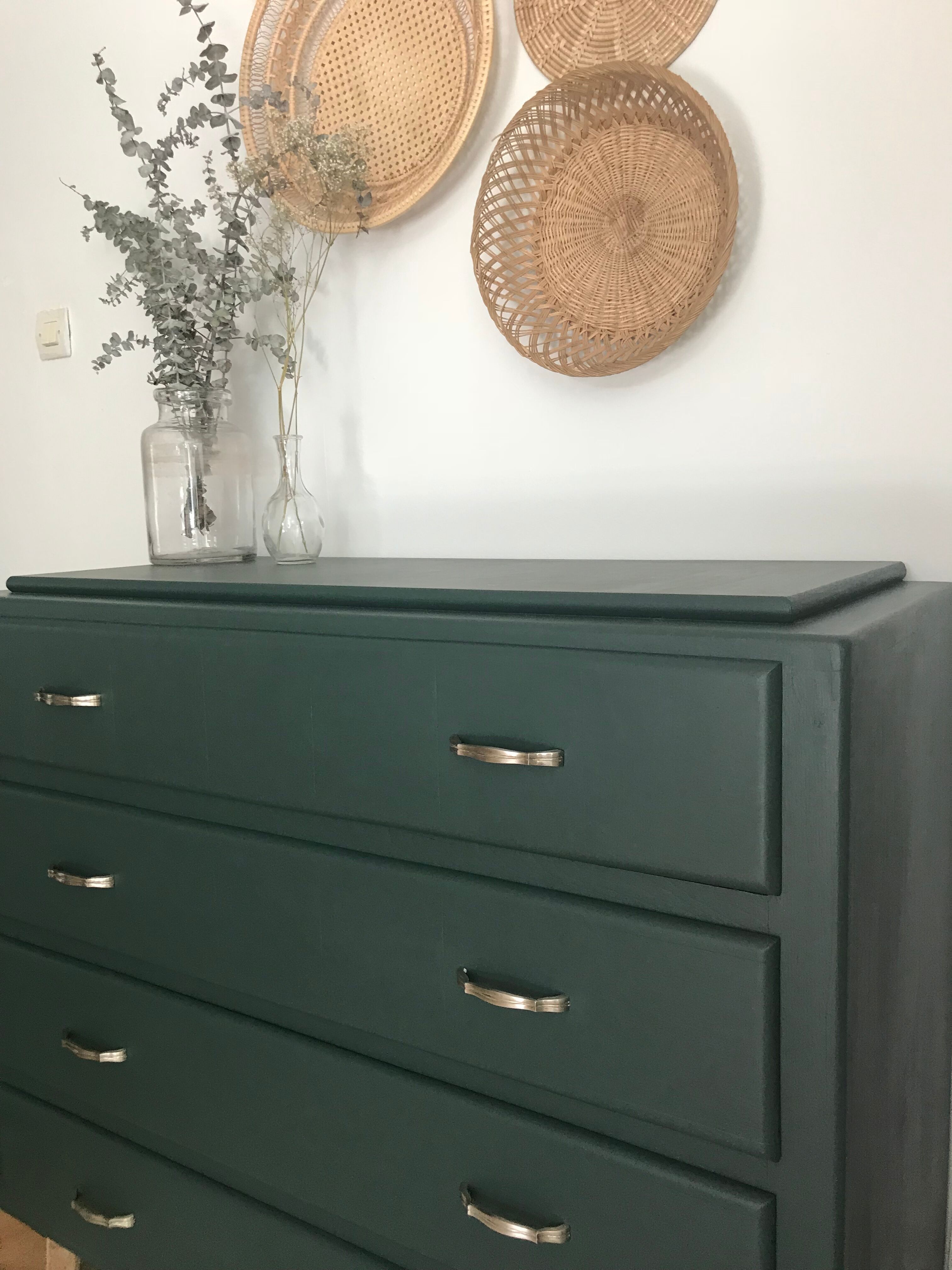 Dark green vintage dresser