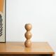Turned wooden candlestick organic form 1970s European craftsmanship