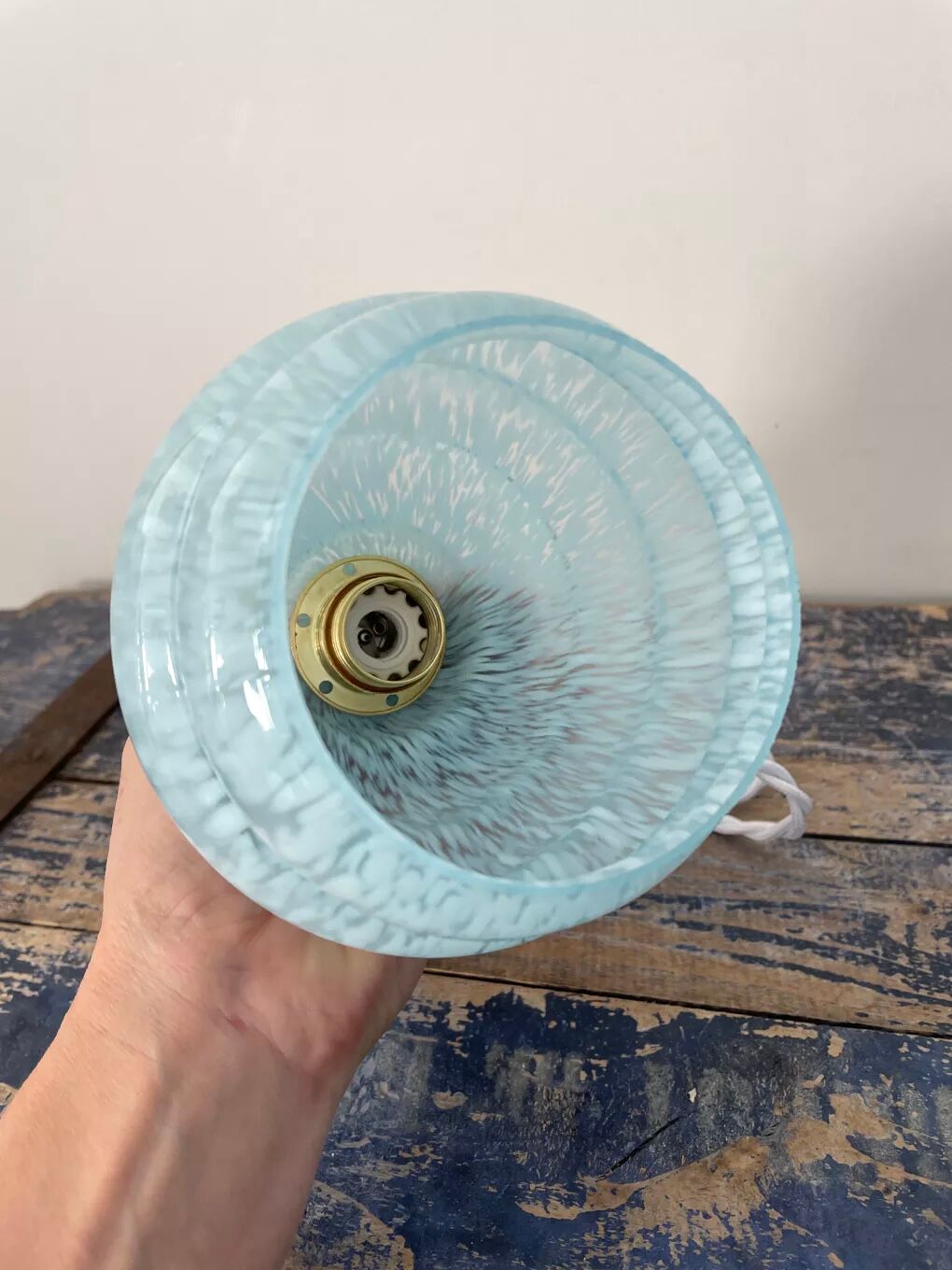 Electrified Art Deco walking lamp with new