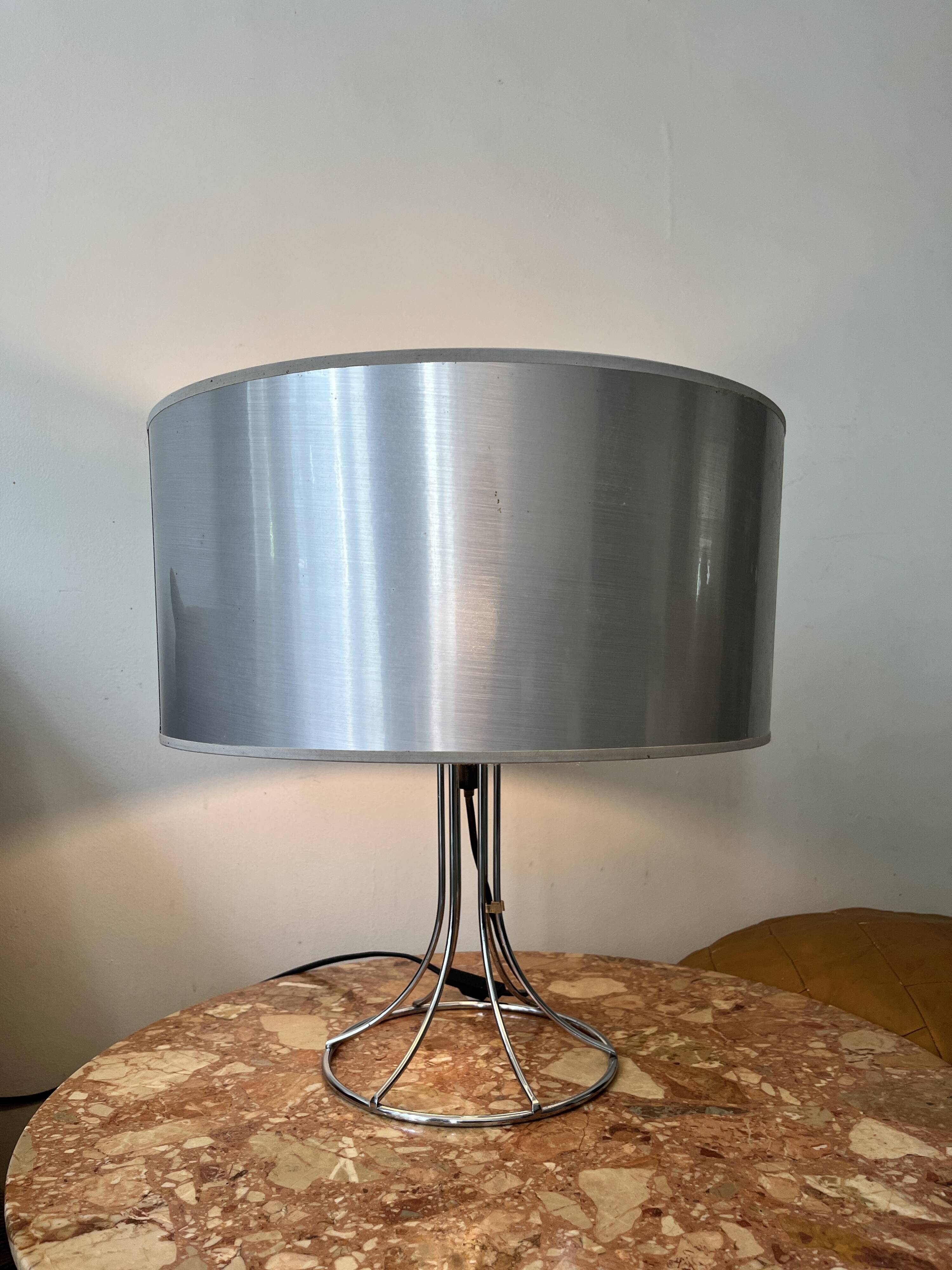 Chromed metal table lamp, 1970 design