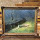 Important oil on canvas, Frans Simon, figurative scene, Belgium, late of the