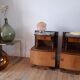 Duo of bedside tables in beech wood art deco 30s