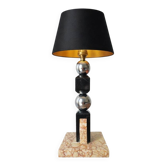 Lampe sculpturale en marbre et chrome de style Art Déco moderniste