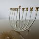 9-candle candle holder, designer, in gold and silver metal, 1970s