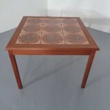Danish ceramic and teak coffee table, 1960s