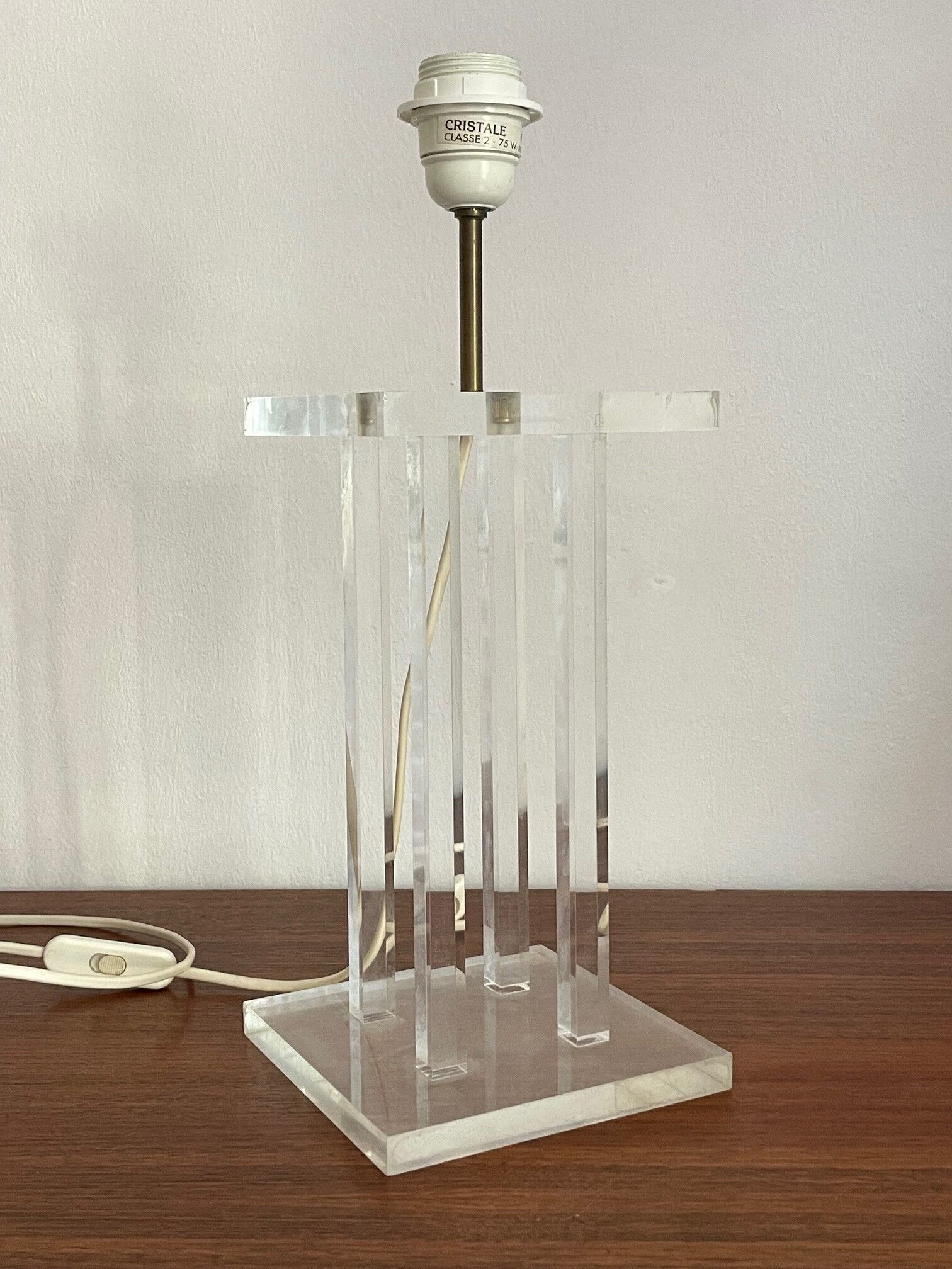 Vintage lamp by David Lange, crystal model in plexiglass.