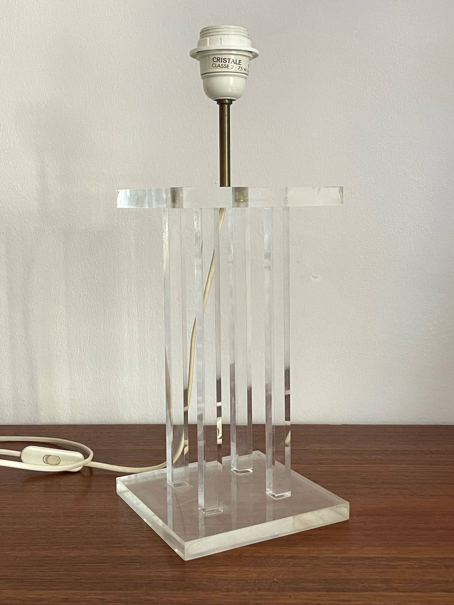 Vintage lamp by David Lange, crystal model in plexiglass.