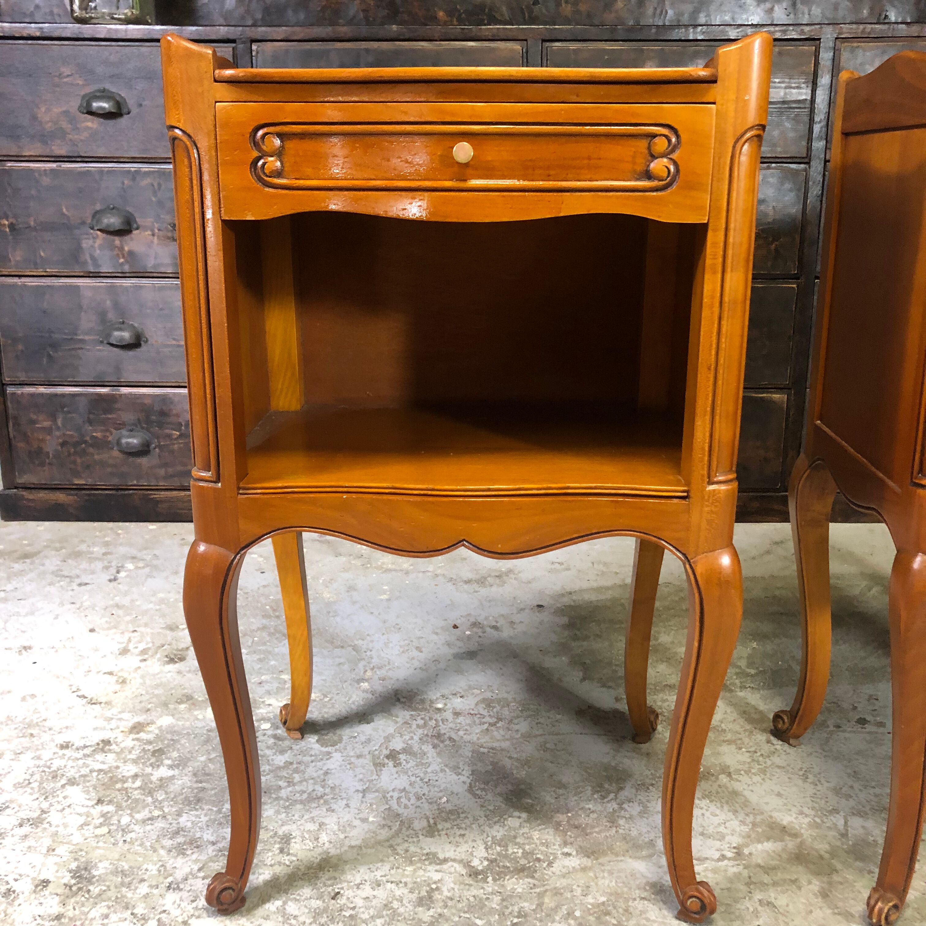 Pair of wooden bedside tables