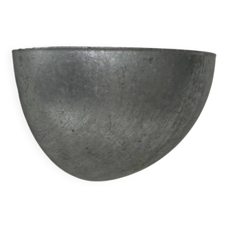 Vintage half-moon wall light in patinated steel, France, 1980