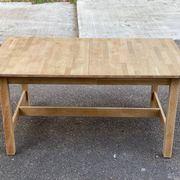 Table à manger scandinave rénovée en chêne 145-200cm