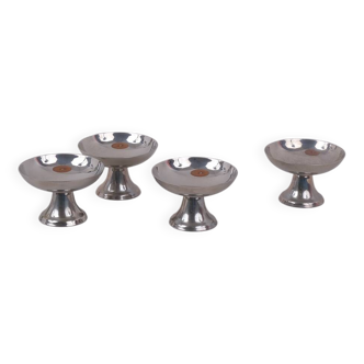 Stainless steel ice cream cups, 1970s