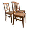 3 chaises cannées Art Déco