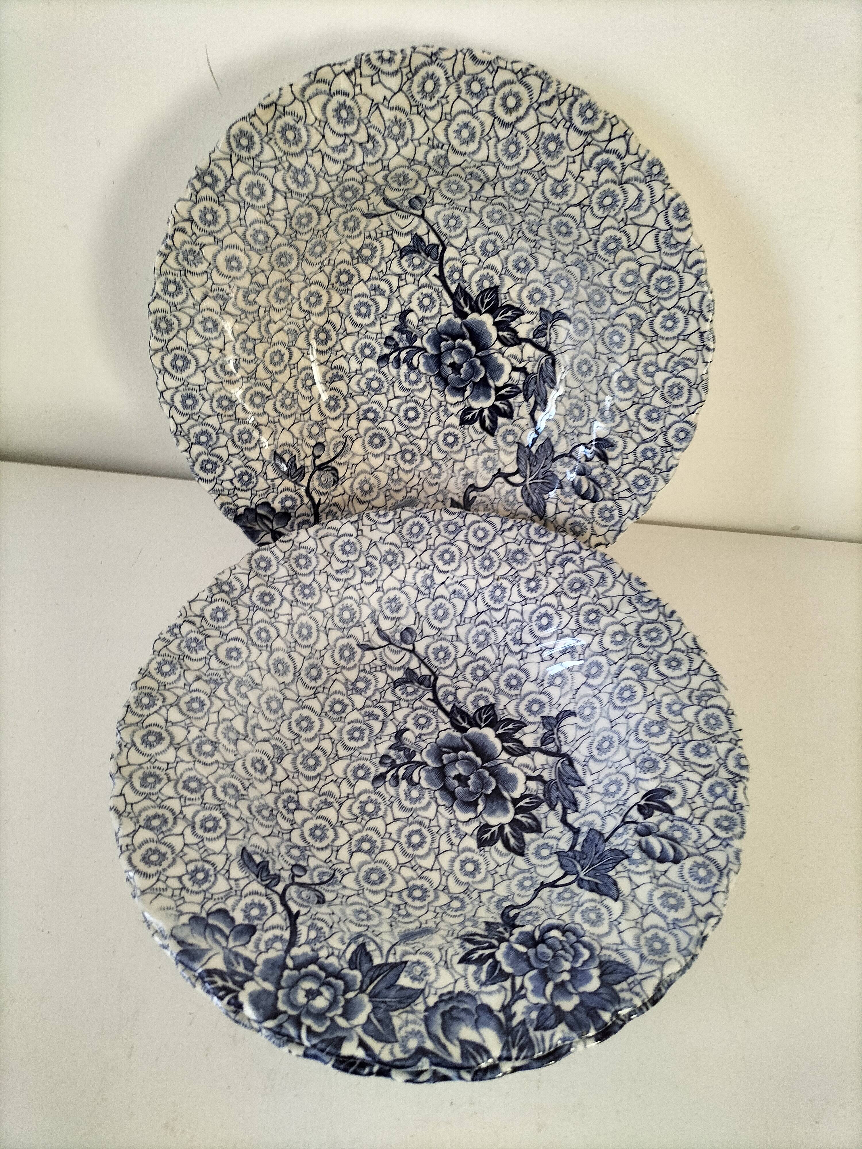 9 Johnson Brothers plates in the Lotus pattern.