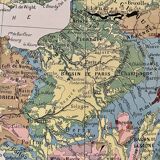 Old geological France map from 1921