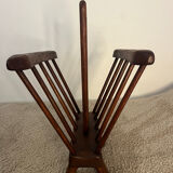 Brutalist wooden magazine holder