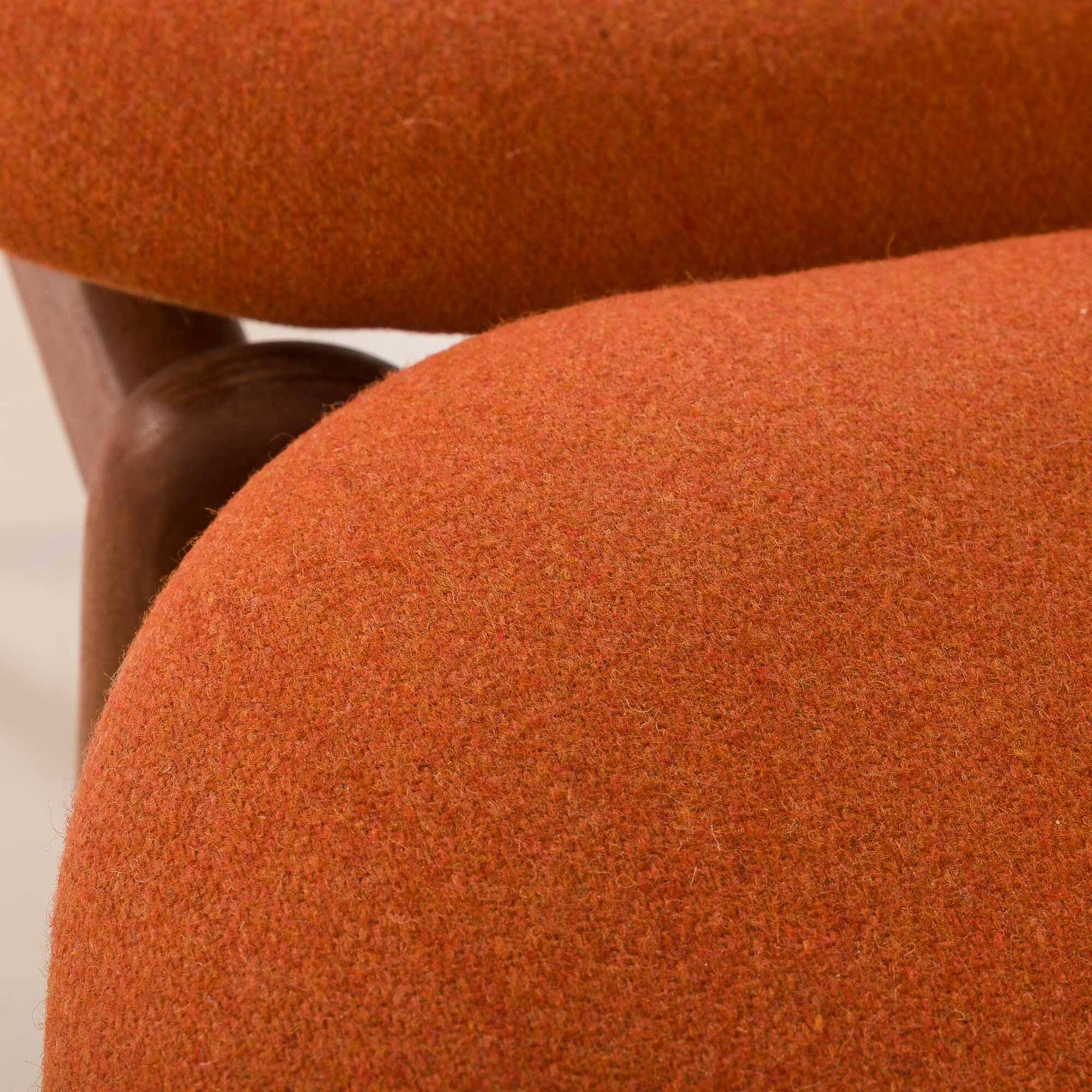 26104 Erik Buch teak and wool chairs, set of 4, Denmark, 1960s