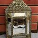 Old repoussé brass pareclose mirror