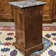 19th-century bedside table in walnut, oak, and marble top.