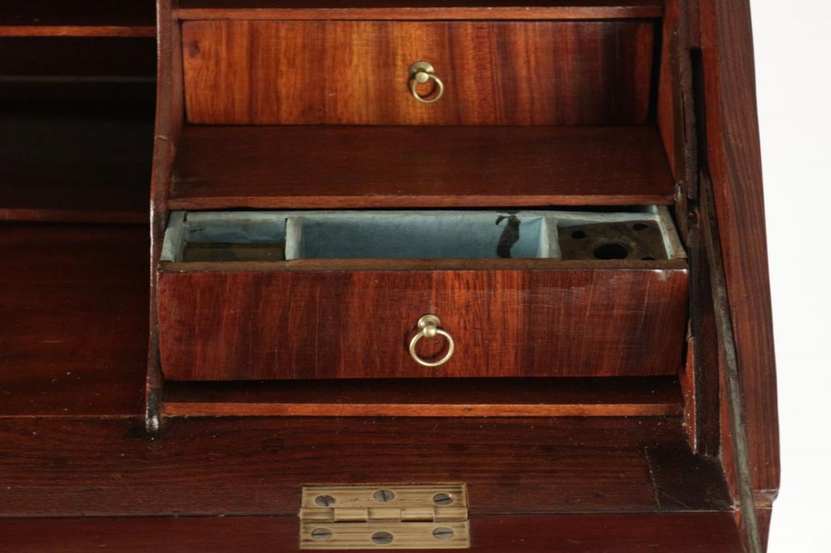 Louis XV style slant-front desk with precious wood veneer, 19th century