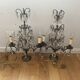 Pair of vintage bronze crystal chandeliers