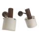 pair of Italian teak wall lights
