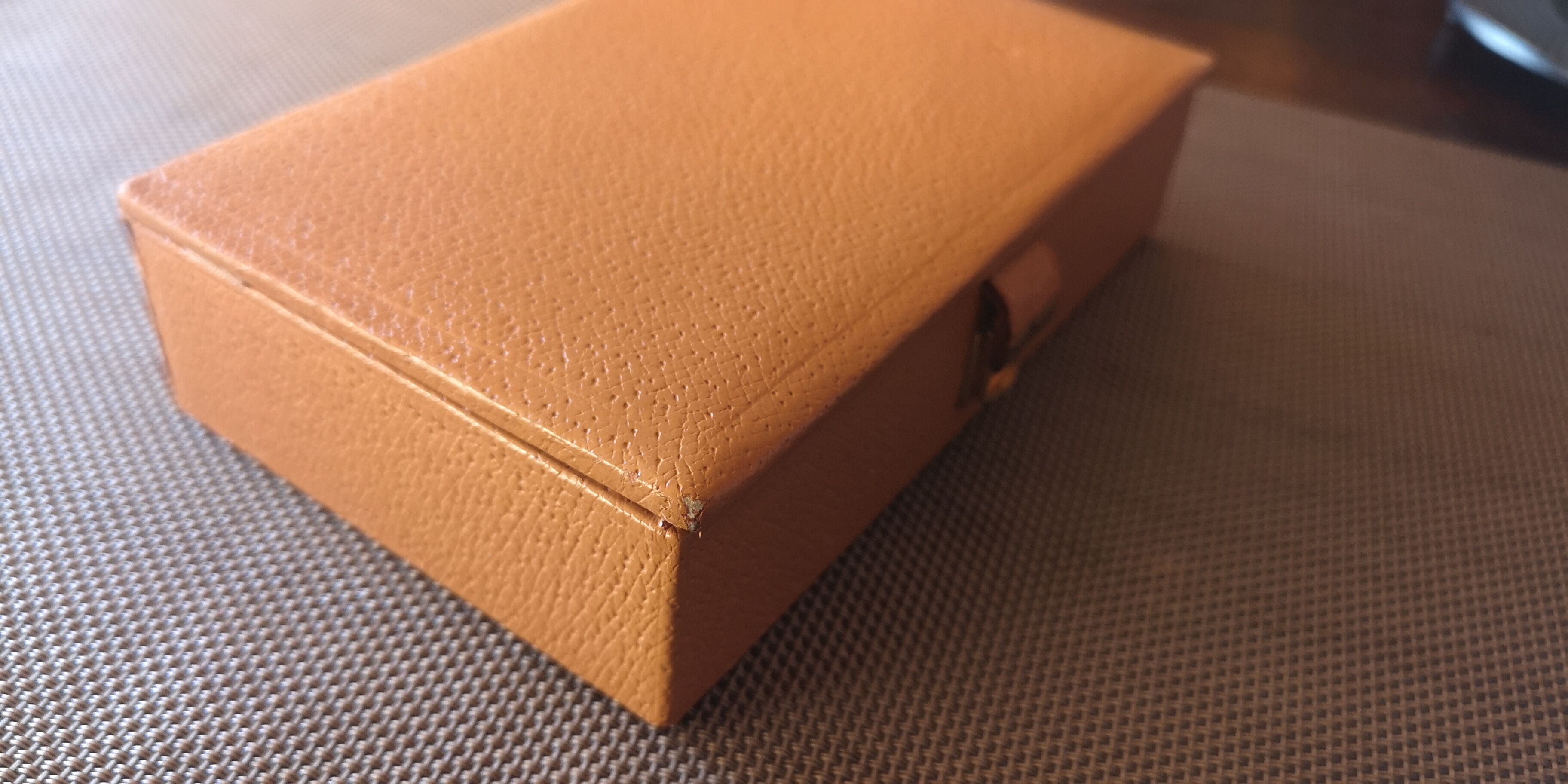 Retro leather jewellery box from the 1950s/1960s