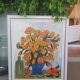 Oil on canvas flower