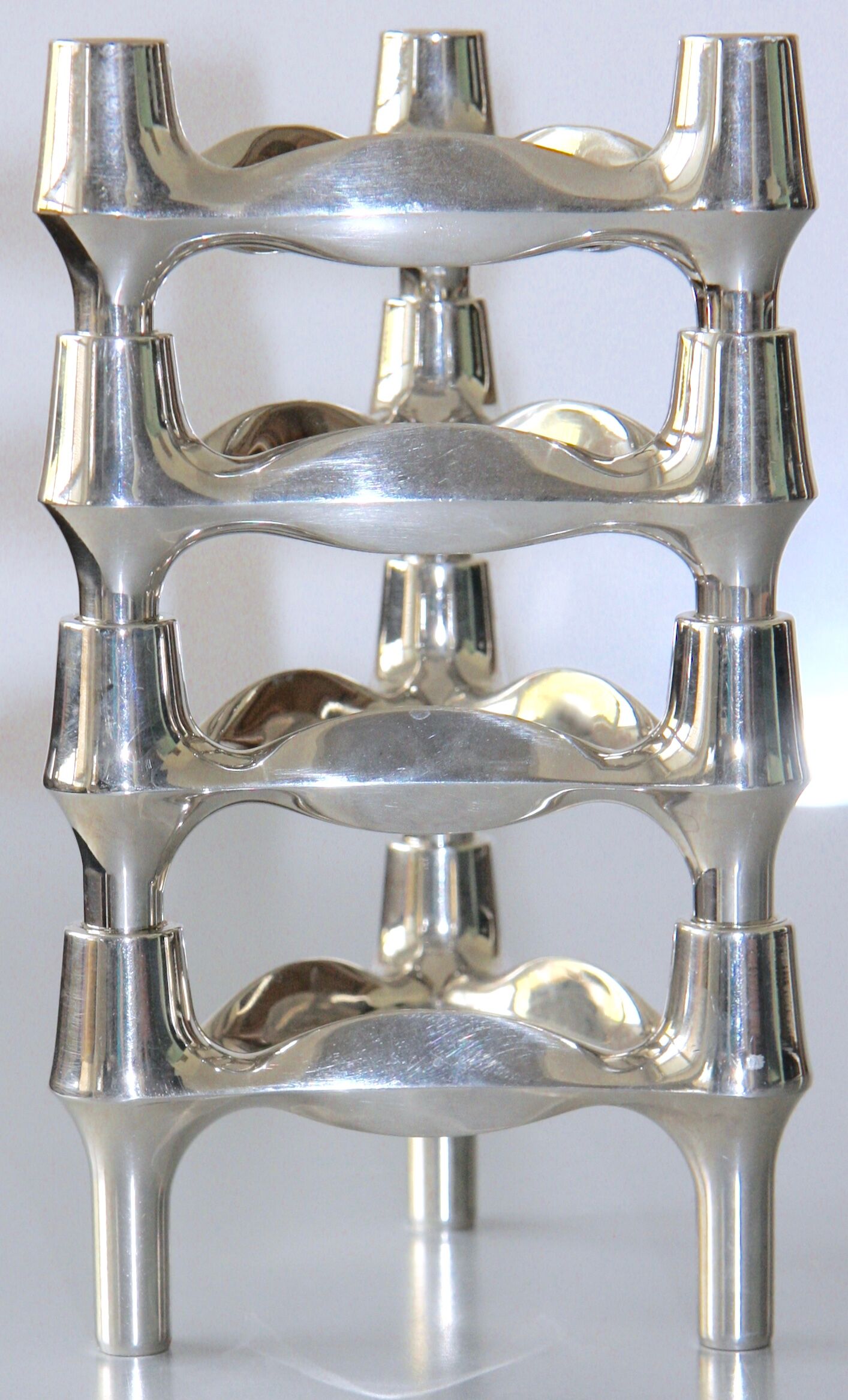 Set of 4 modular Nagel candlesticks from the 70s