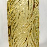 Vintage/art deco cylindrical pendant lamp in chiseled amber glass electrified