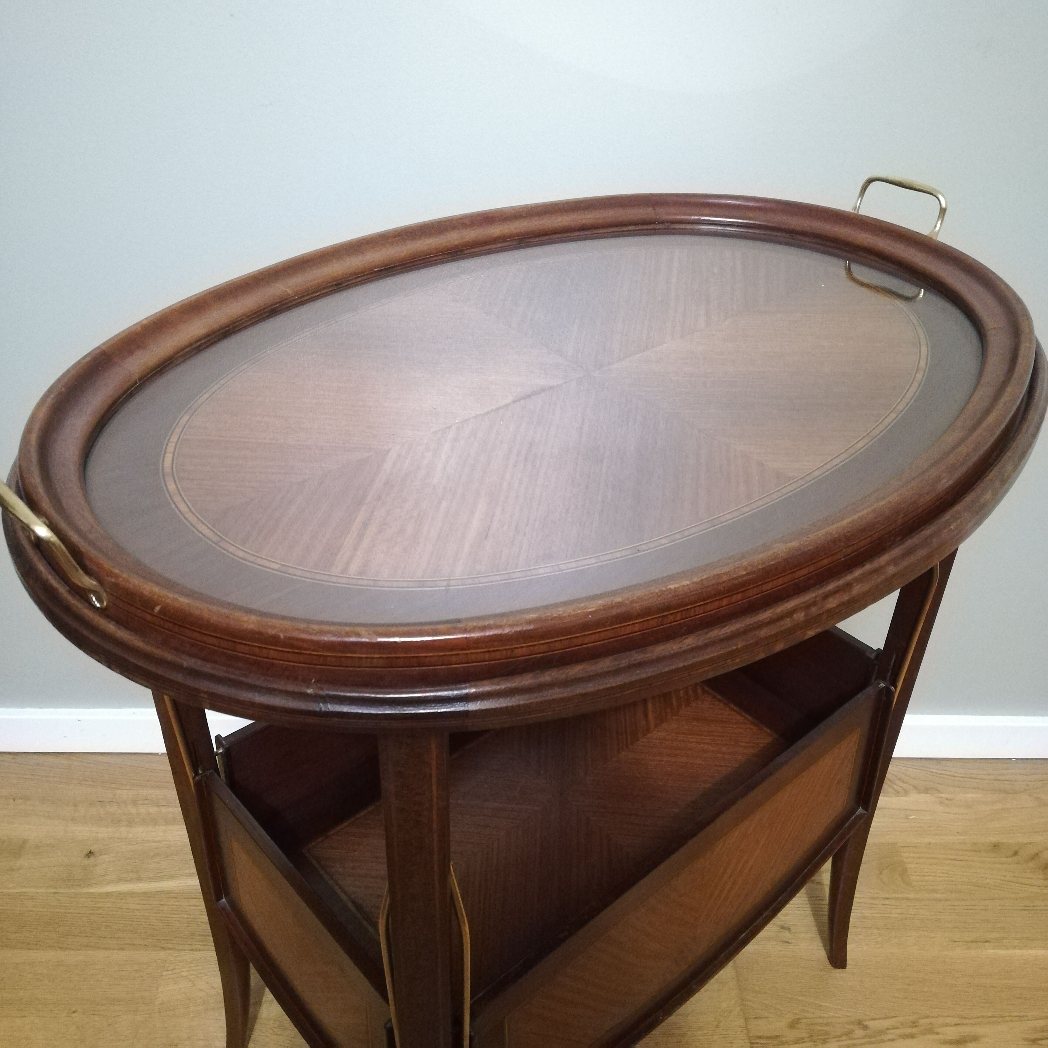 Art deco dessert in mahogany and marquetry