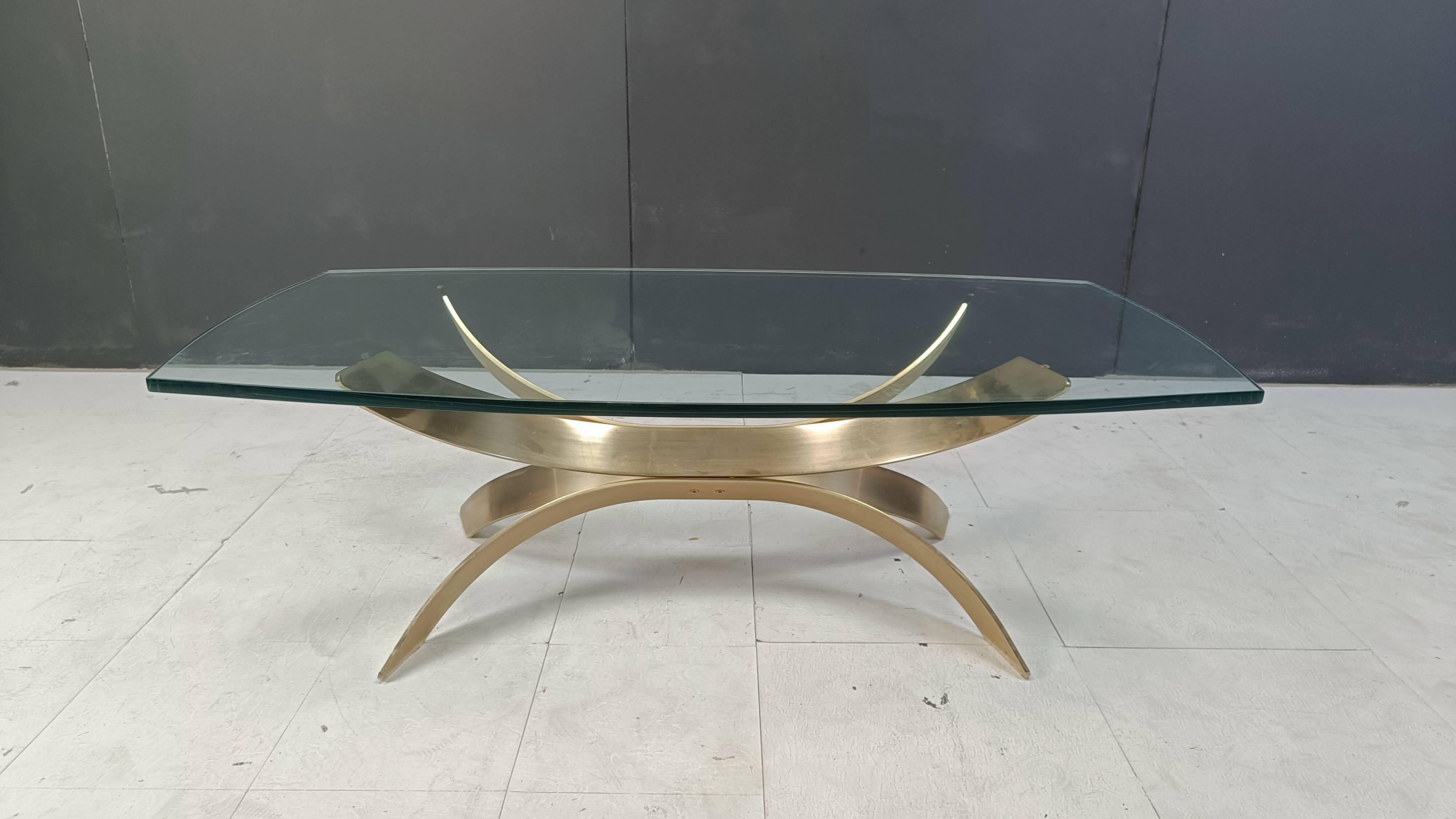 Vintage brass coffee table, 1970s