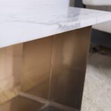 70s marble and aluminum coffee table