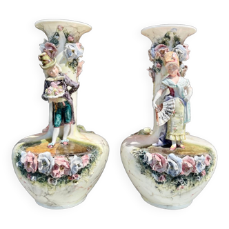 Pair of slip vases