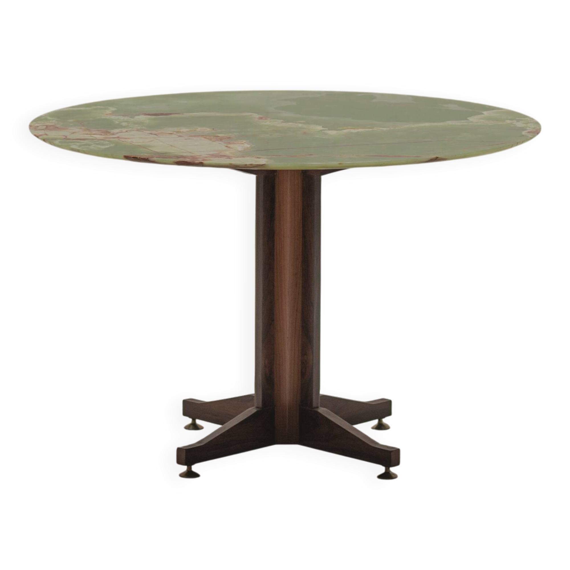 Onyx and brass dining table after Ignazio Gardella