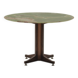 Onyx and brass dining table after Ignazio Gardella