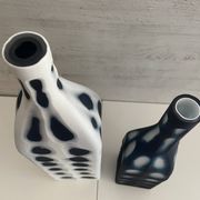 Contemporary Duo of Vases Bottles Soliflores KARE Design Glass Ceramic