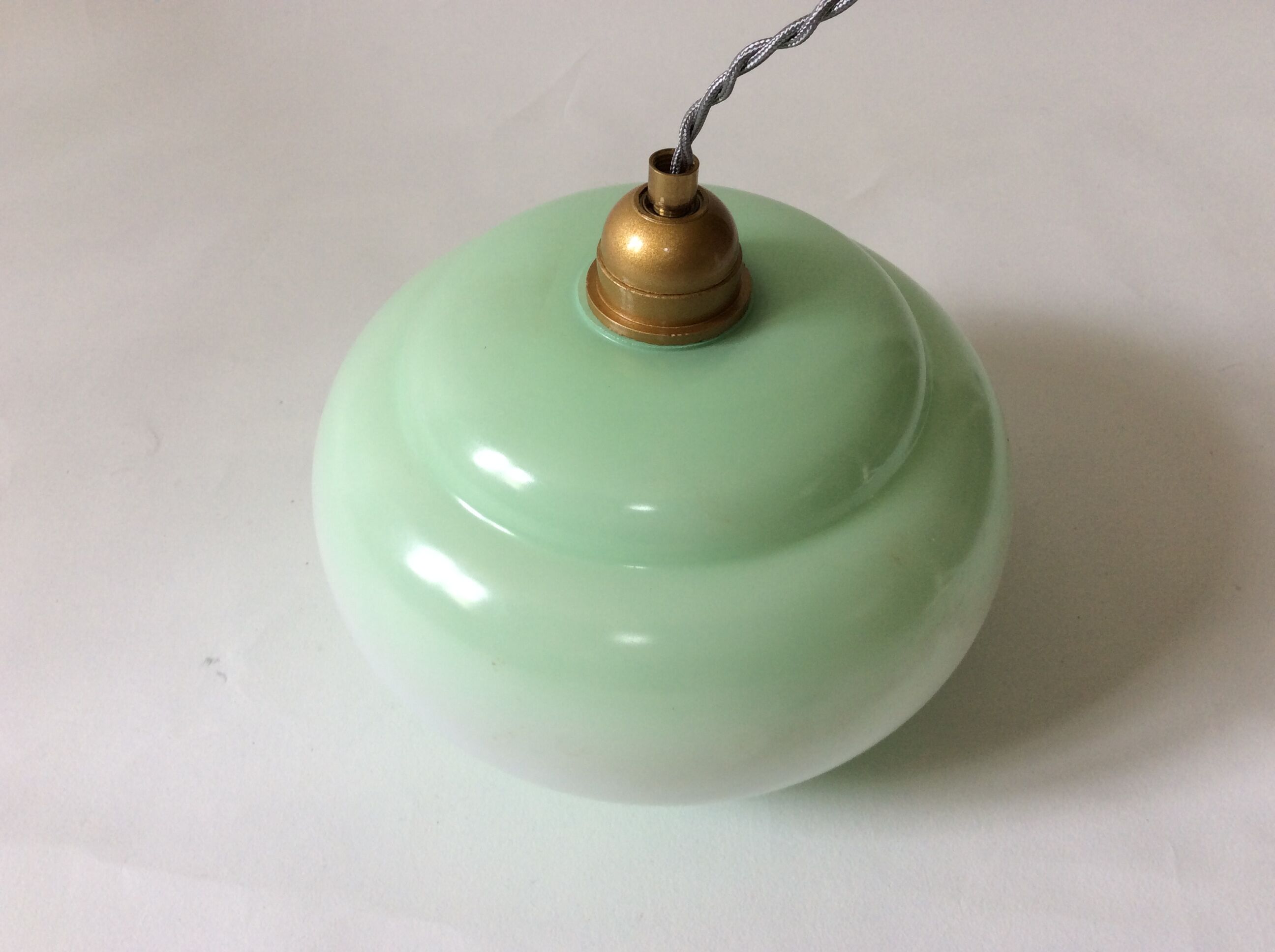 Green opaline ceiling lamp