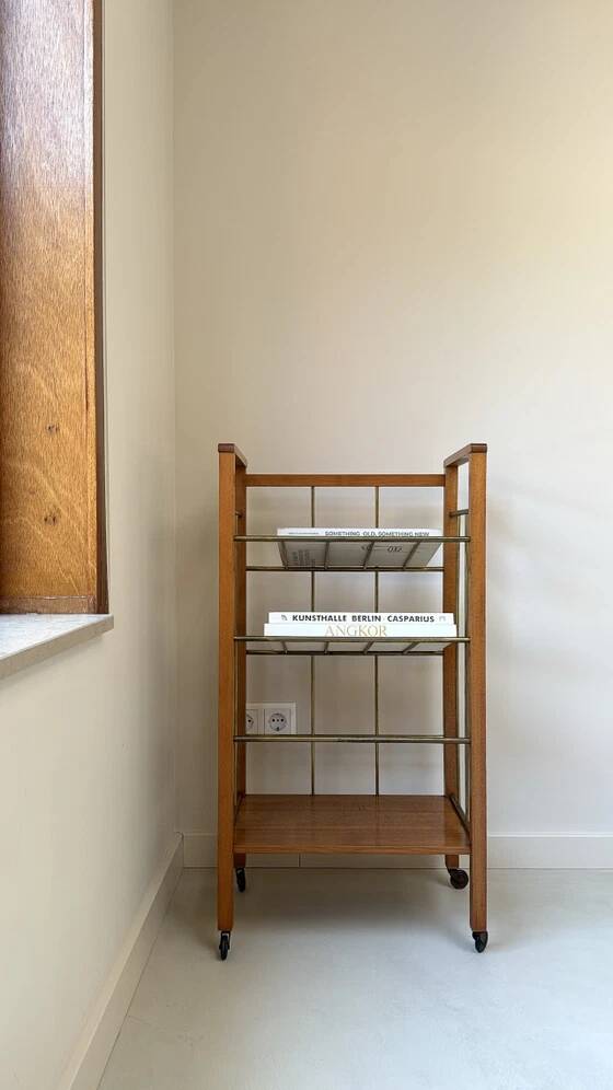 Vintage wooden / brass trolley