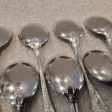 10 silver-plated ice cream scoops, Christofle Marly silversmith, engraved HBC