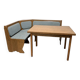 Ensemble vintage de coin repas en chêne — banquette, table extensible et 2 chaises