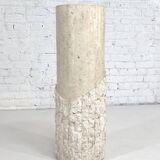 Hollywood regency style column in stone marquetry