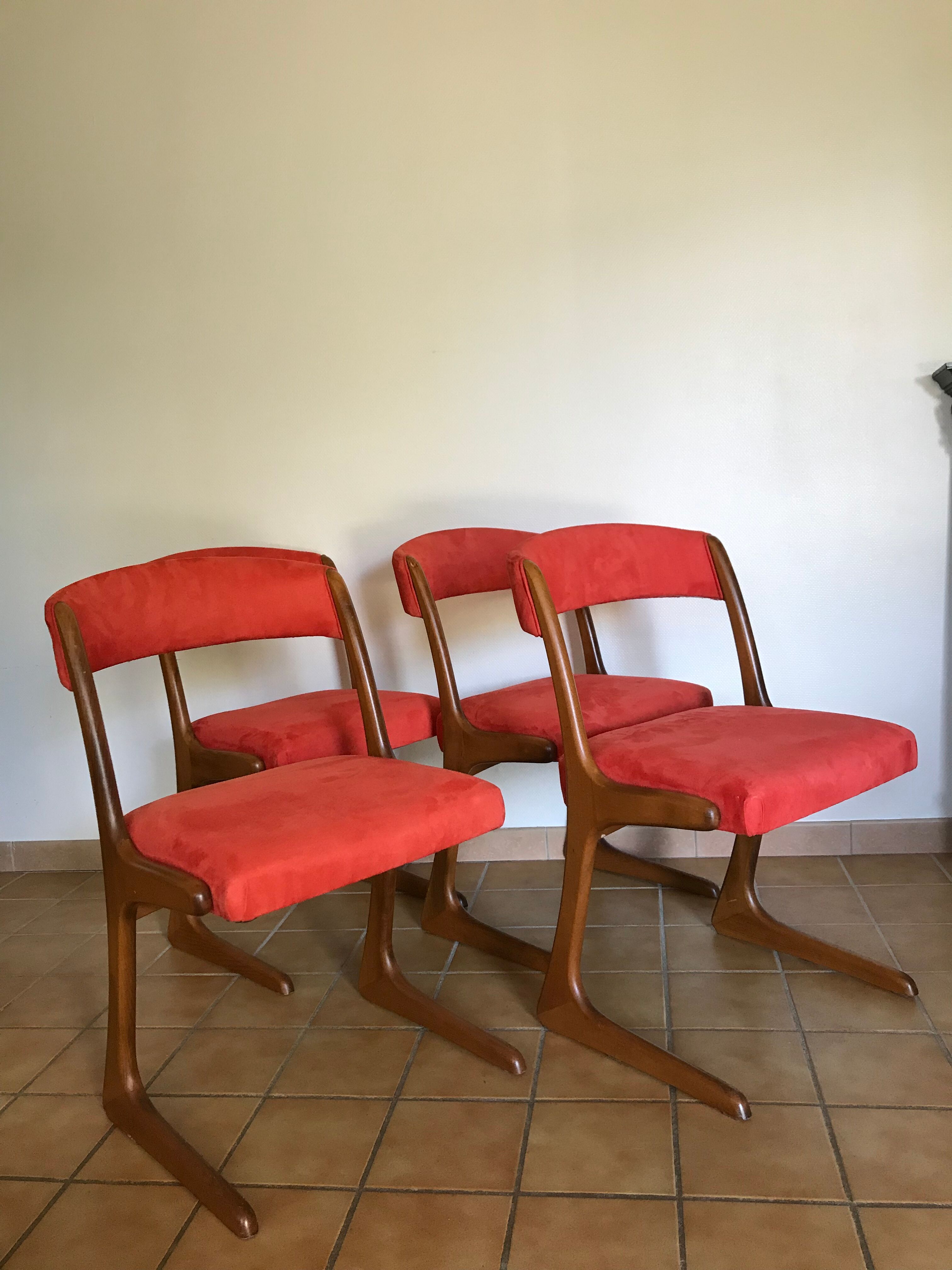 4 vintage teak chairs