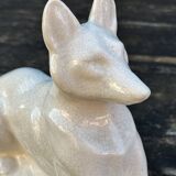 Chien art déco en faïence craquelée