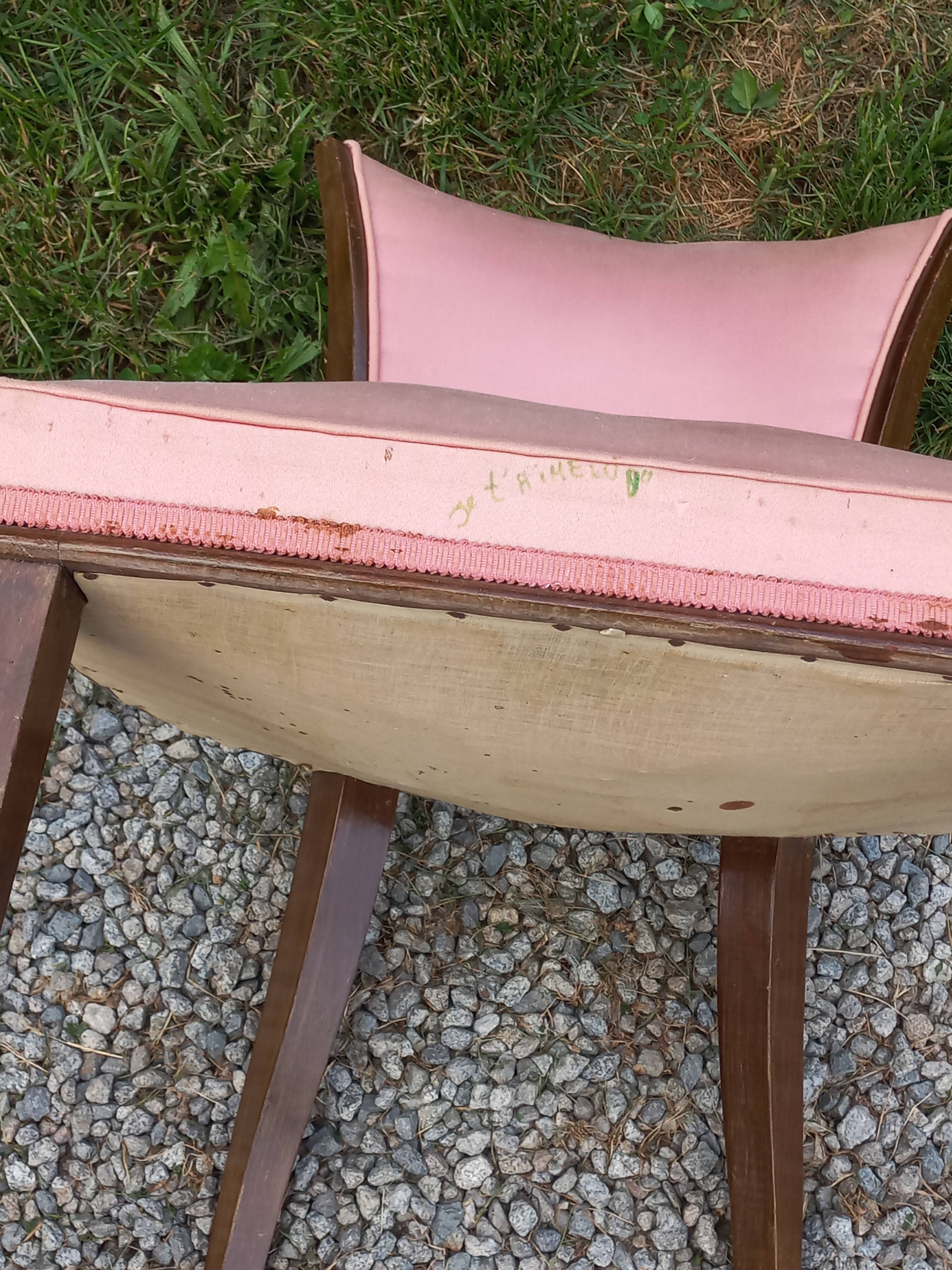 Pair of vintage low-backed bedroom chairs from the 1930s/1950s