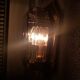 Geometric smoke topaz glass wall lamp, Glashütte Limburg, 80s