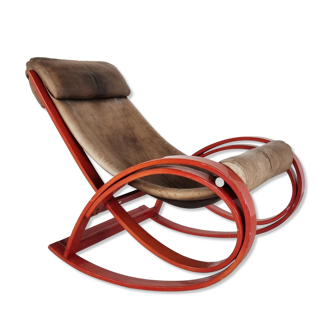 Rocking-chair Sgarsul de Gae Aulenti pour Poltronova, années 1960