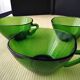 3 large vintage tea cups in véréco tempered glass