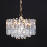 Palazzo chandelier in gilded brass and crystal glass, Kalmar, Austria, 1970.