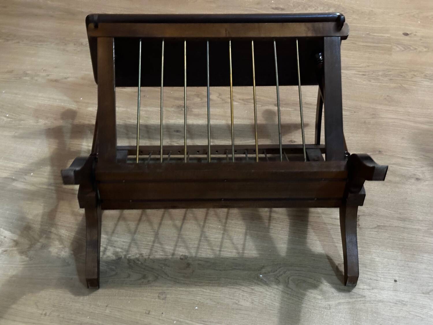 Vintage wooden magazine rack - 1950s-1960s