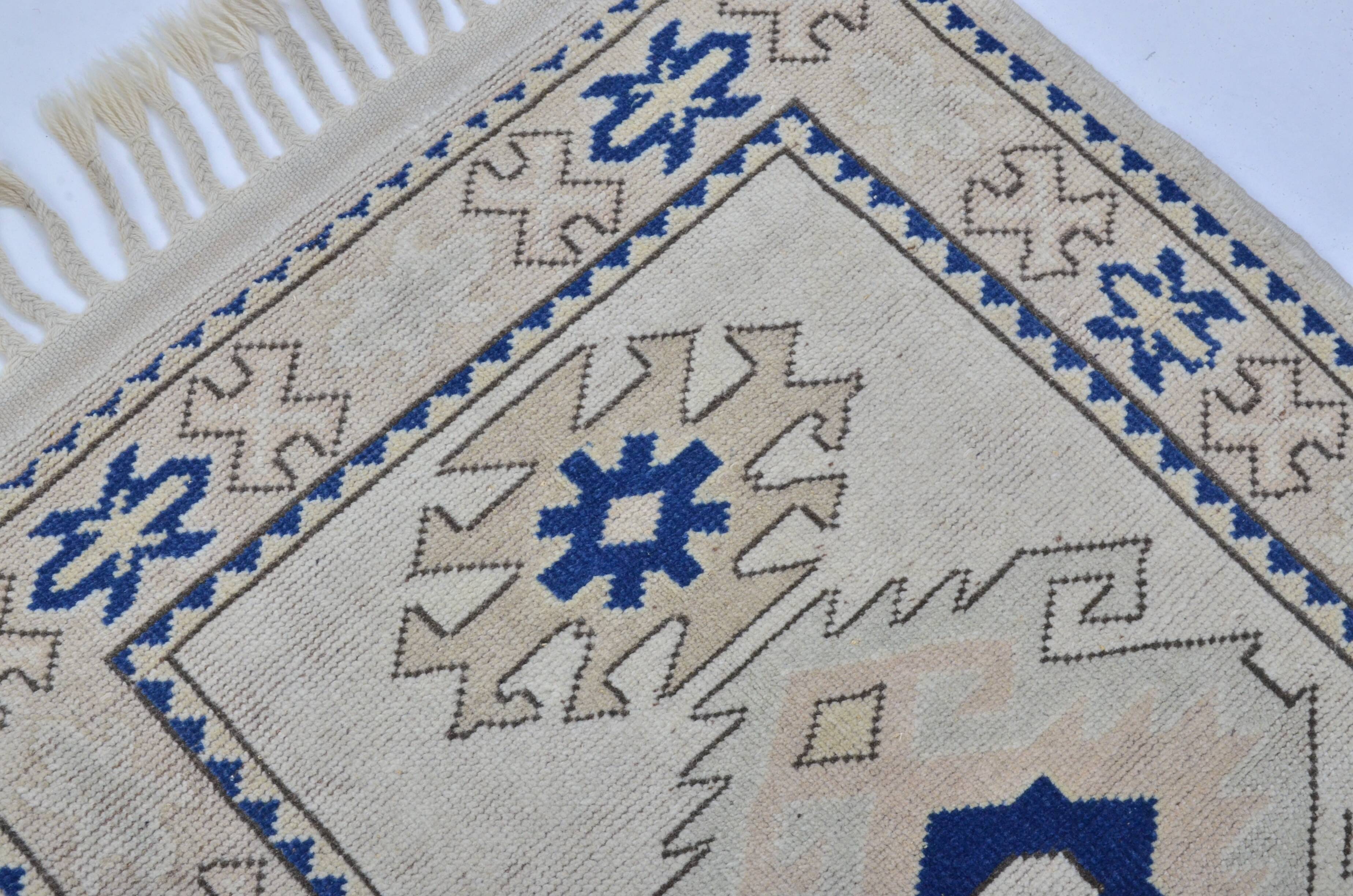 Oushak Handknotted Floor Vintage Rug sku 3450